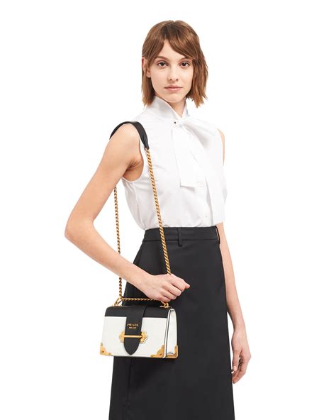 prada blach and white cahier shoulder bag|miuccia prada shoulder bag.